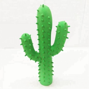 Cactus a forma di all'ingrosso eco-friendly lattice naturale squeaky chew pet toy dog - Product Image 4
