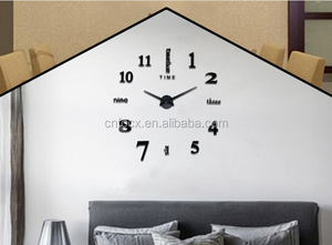 <strong>DIY</strong> Silver Large 3D Wall <strong>Clock</strong> / Home Decorative Mirror Wall <strong>Clock</strong> / Wall Sticker Decal <strong>Clocks</strong> - Product Image 2