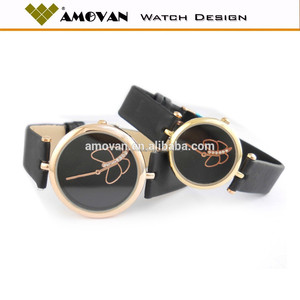 de moda reloj curren nuevo diseño de la mariposa reloj par personalizada reloj de cuarzo reloj - Product Image 2