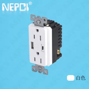 Tamper resistant Dual USB charger receptacle , USA type wall outlet with multifunctional 5V 2.1A usb charging ports