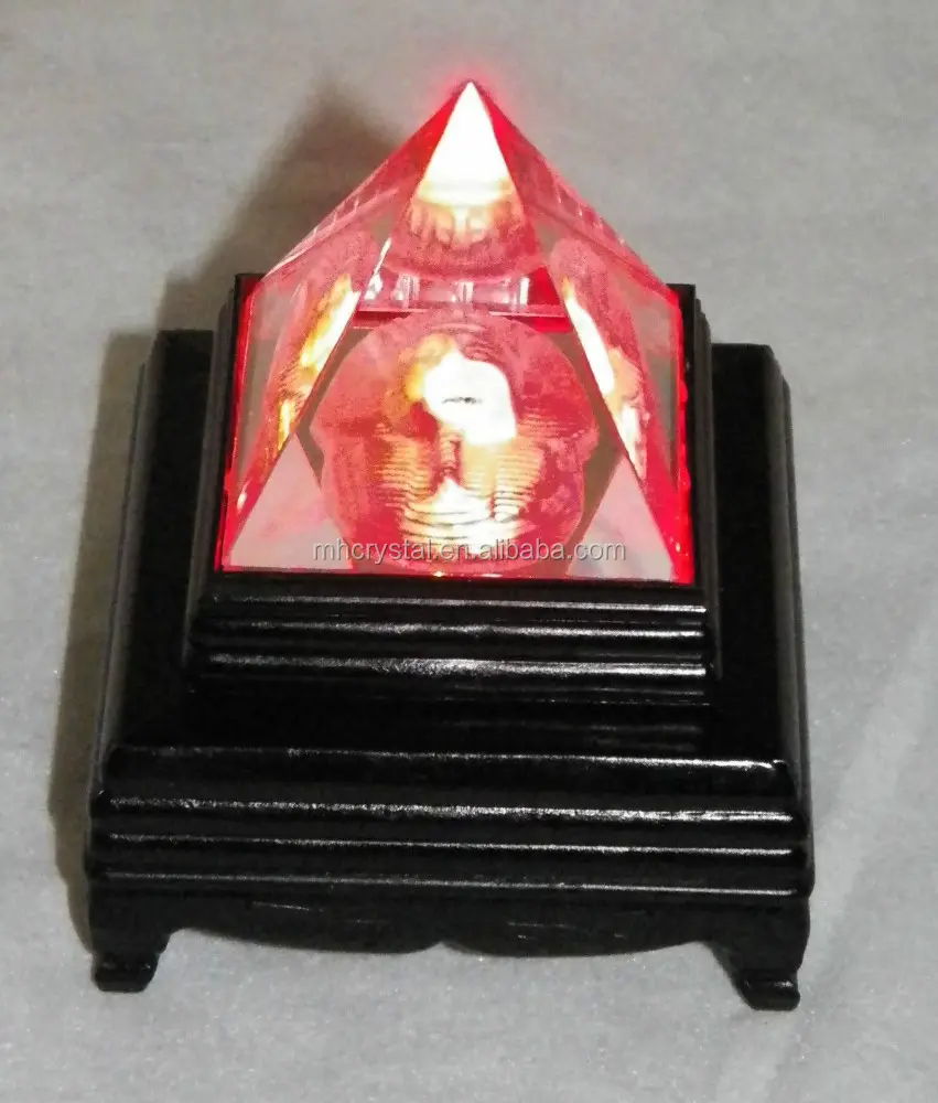 Feng shui mısır kralı tut kristal cam piramit mh-f0443