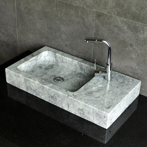 Bassin de lavage en pierre naturelle, bassin en marbre blanc, bassin en pierre chaude - Product Image 5