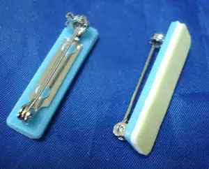 Broche de dos en métal avec barrette de sécurité - Product Image 4