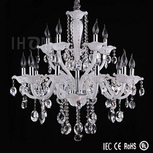 Modern araña de cristal claro de la manera de cristal de color blanco para la iluminación casera - Product Image 1
