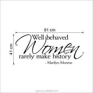 marilyn monroe wallpaper 3d wall art vinyl quotes well behaved women rarely make history marilyn monroe wall stickers decal