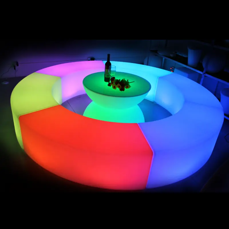 16 colors changing led party curved stool chair salon stool illuminated plastic outdoor led furniture