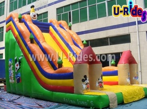 Offre Spéciale personnalisé commercial PVC gonflable saut Combo toboggan avec dessin animé thème Slip toboggan deux escaliers d'escalade centres commerciaux - Product Image 3