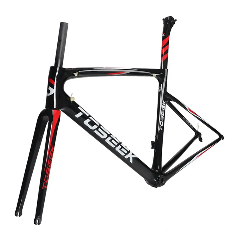 TOSEEK Telaio Da Strada In Carbonio 700C 44/49/52/54/56/58mm Triathlon del Carbonio Della Bici telaio Con Forcella e Reggisella