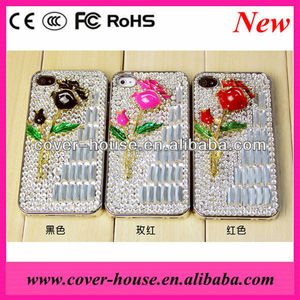 3D Bling Crystal strass fleur cas pour Apple <span class=keywords><strong>Iphone</strong></span> 4 <span class=keywords><strong>4S</strong></span> 5 G <span class=keywords><strong>accessoire</strong></span> - Product Image 1