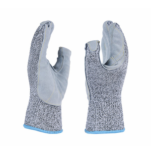 Guantes DE TRABAJO HPPE anticortes a prueba de pinchazos, de cuero en la palma del pulgar, entrepierna y puntas de los dedos, guantes de mano resistentes a Cortes - Product Image 5