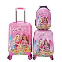 फैक्टरी प्रत्यक्ष बिक्री कार्टून मुद्रण नरम यात्रा स्पिनर सामान सेट ट्रॉली बैग सूटकेस