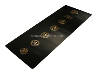 Private Label Embossed Logo Gold Printing Non Slip PU Yoga Mat Manufacturer
