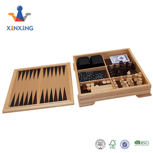 <strong>Wood</strong> Chess Board 5-in-1 Chess <strong>Backgammon</strong> Table <strong>Set</strong> - Product Image 5