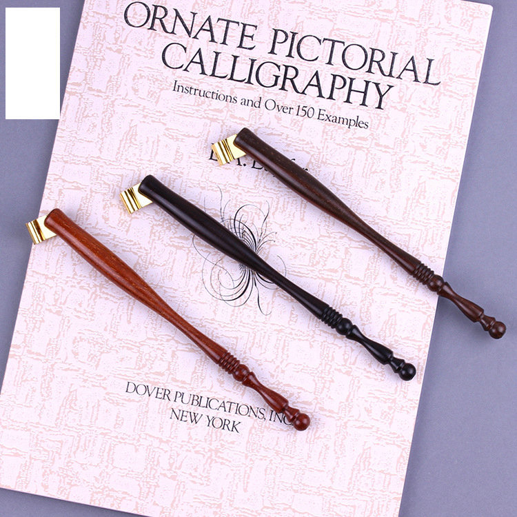 Xiaoyu Calligraphy Oblique Nib Pen Holder With 5 Flat Nibs - Resin Dip Pen For English Calligraphy