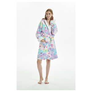 Chinois Fournisseur Licorne Flanelle Fantaisie Dame Femmes Sexy <span class=keywords><strong>Peignoir</strong></span> En <span class=keywords><strong>Coton</strong></span> <span class=keywords><strong>Bio</strong></span> - Product Image 5