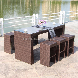 Meubles mobilier <span class=keywords><strong>en</strong></span> rotin, ensemble chaise et table de <span class=keywords><strong>bar</strong></span> <span class=keywords><strong>en</strong></span> <span class=keywords><strong>osier</strong></span>, haute qualité, nouveau design - Product Image 5