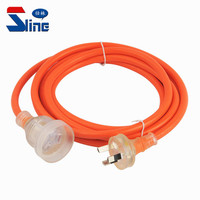 Australië Zware Transparante Power verlengsnoeren met Neon Licht 15AMP kabel 10AMP plug socket Australische SAA certificaat