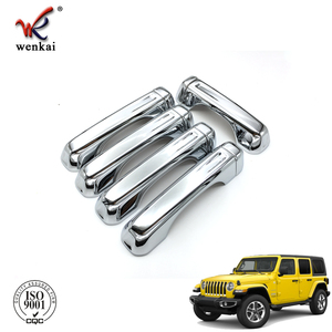 Car Auto Accessories ABS Plastic 10Pcs Chromed Door Grab Tailgate Handle Cover For Jeep Wrangler JL 2018 2019