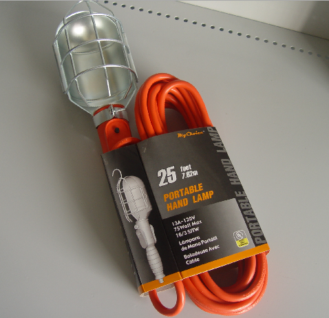 Portable Work Light with NEMA Plug 7.62m Cable for Home Appliances