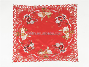 Poliéster rojo Navidad Santa <span class=keywords><strong>clau</strong></span> Mesa bordada paño - Product Image 4