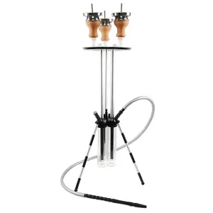 WOYU Thiết Kế Mới Shisha 3 Đầu Bát Nhôm Chicha Hookah