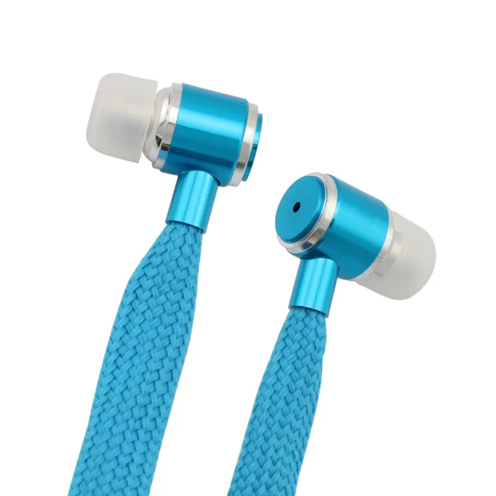 Tubo de aire cuerda trenzado Cable plano Cable auriculares con micrófono auriculares