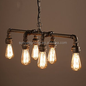 Tubulação Industrial Lustres luzes com luzes 6, Tradicional de Alta qualidade Max 360W Metal Luminária pendente luzes - Product Image 2