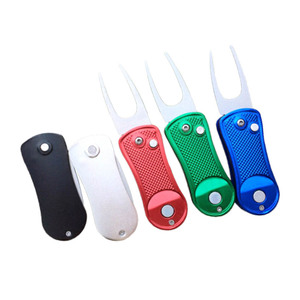 Các loại màu sắc switchblade divot công cụ sửa chữa với tùy chỉnh Golf Bóng đánh dấu sân ngã ba công cụ làm bằng kim loại bền - Product Image 2