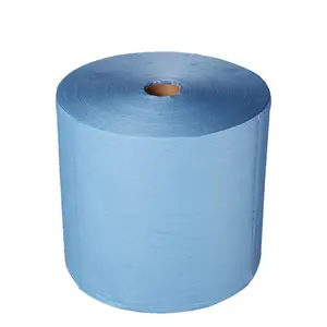 X-70 pâte de bois polyester Bleu Biodégradable Industriel Non-tissé spunlace dur essuyez Serviette Rouleau