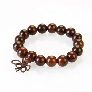 12mm Kırmızı Sandal Ağacı Padauk Dua Buda Mala Meditasyon Bilezik