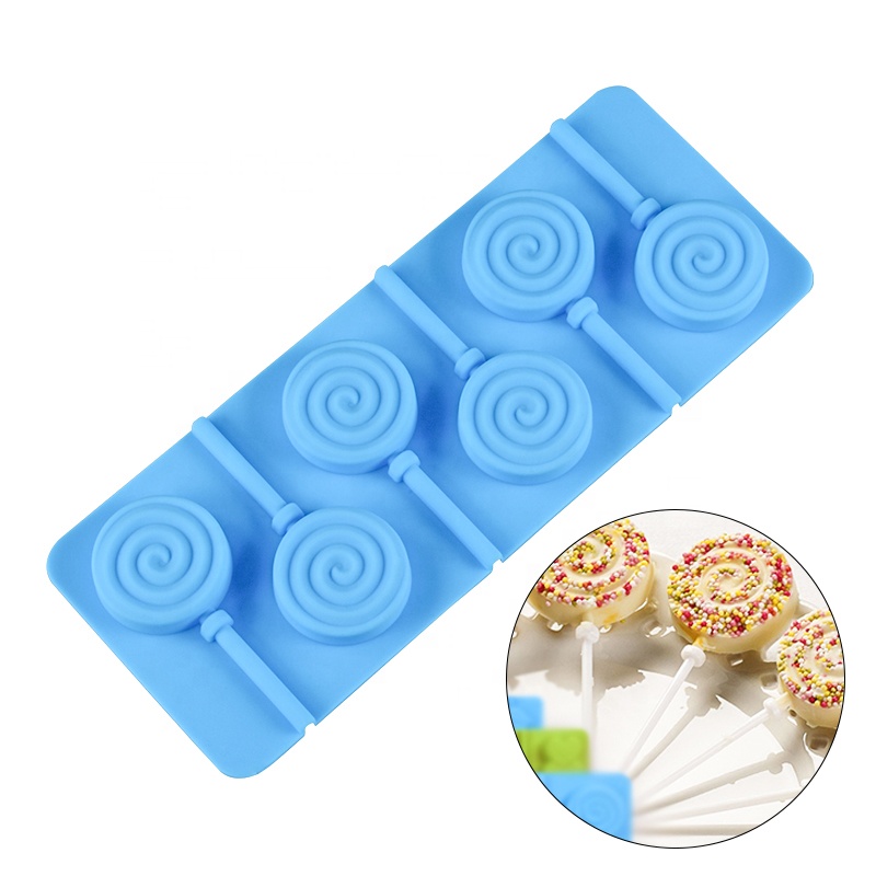 Vendita calda Silicone 6 Mini stampi rotondi per lecca-lecca caramelle dure fai da te stampo fondente al cioccolato per la decorazione di torte