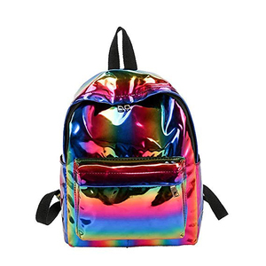 Sac à dos scolaire imperméable en PVC avec laser arc-en-ciel, vente chaude - Product Image 1