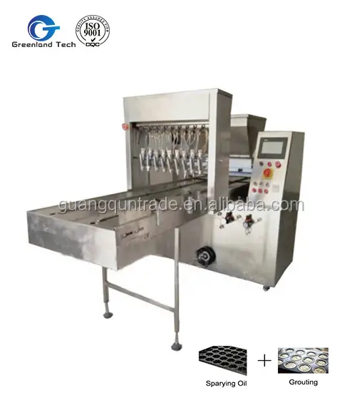 Máquina de depósito de bolos em creme GT-300SD, máquina de depósito com bandeja de pão, pulverização de óleo, 5-8 bandejas/minuto