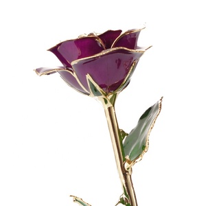 <span class=keywords><strong>Rose</strong></span> artificiali rosa naturali naturali intagliate oro <span class=keywords><strong>24K</strong></span> all'ingrosso di alta qualità per regali di san valentino - Product Image 2