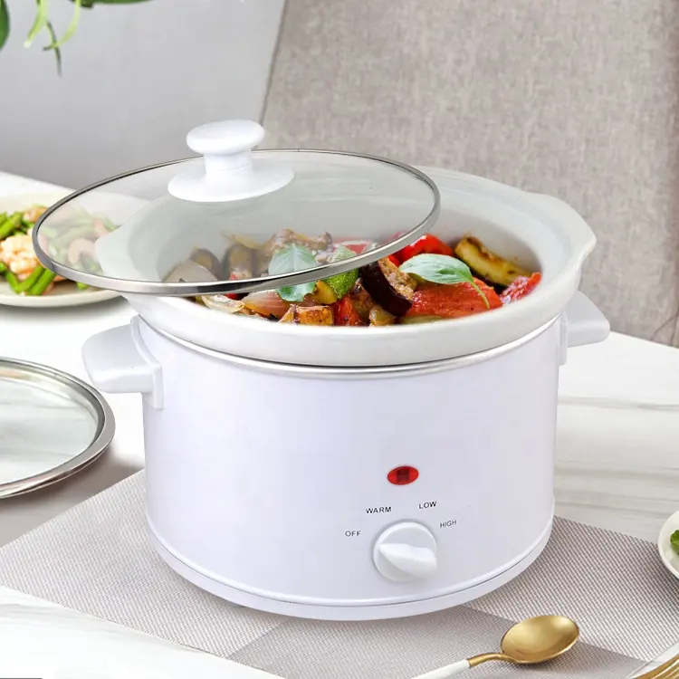 2021 yeni 2.5 Litre koltuk ve güveç Crockpot Mini 2.7 Quart yuvarlak manuel yavaş pişirici