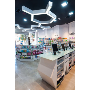 Muebles de Farmacia Personalizados LUX, Estantes de Tienda de Acero Inoxidable y MDF con Vidrio Templado, Diseño Interior para Decoración de Tiendas - Product Image 2