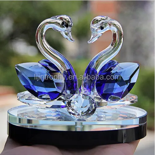 Crystal Glass Diamond Animals Swan Figurines Perfume Bottle miniature collectible Crafts For Car Home Decor