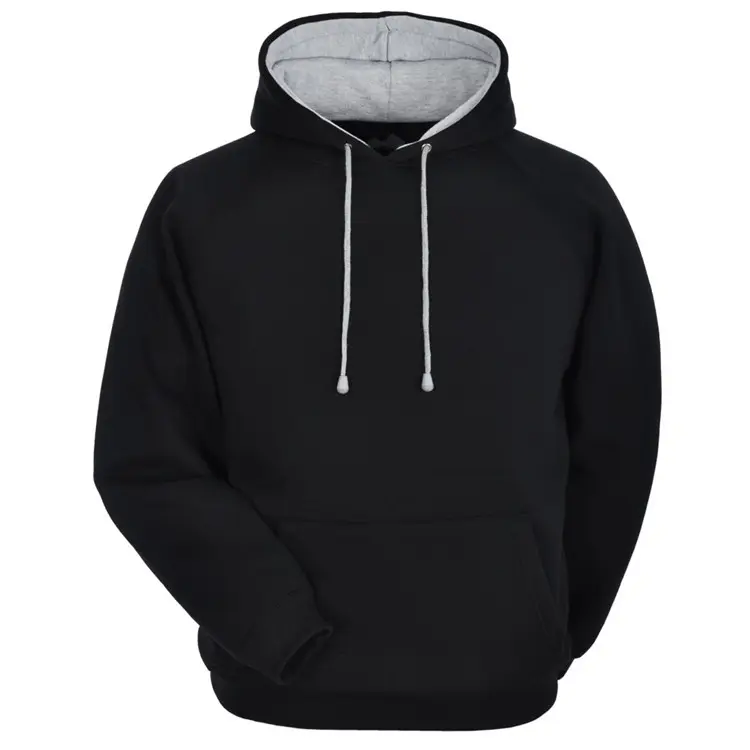 wholesale plain black hoodie/design your own hoodie/no zipper hoodie jacket