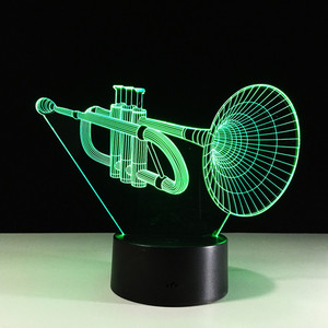 Sáng Tạo Nhạc Cụ 3D Sừng Mô Hình Ánh Sáng Ban Đêm Đầy Màu Sắc Cảm Biến Cảm Ứng <span class=keywords><strong>LED</strong></span> Trực Quan Máy Tính Để Bàn Ánh Sáng Đèn - Product Image 6