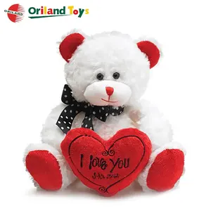 plush valentines day bear with heart