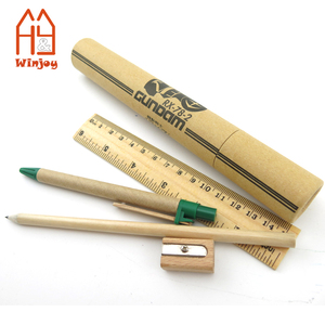 Fantasia ultima cancelleria della scuola riciclata, porcellana scuola di cancelleria regalo Set <span class=keywords><strong>Eco</strong></span> Friendly penna righello matita in tubo di carta - Product Image 5