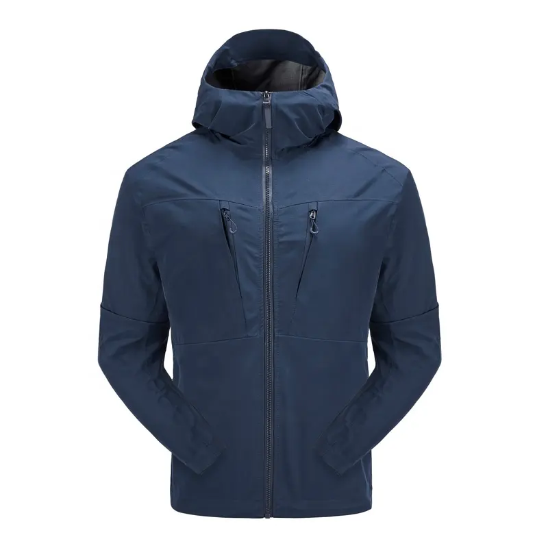 Giacca da uomo traspirante giacca da esterno impermeabile con cappuccio giacca a vento impermeabile per escursionismo campeggio Mountain soft shell
