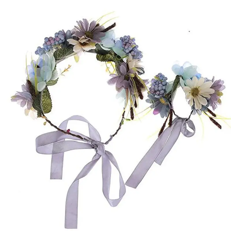 2019 Fashion Decoration Festival Wedding Flower Crown Headband Beach Floral Garland Hair Band Accessory Bohemian style Headwear