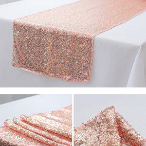Decoración de la boda corredor de la tabla del paño oro rosa <span class=keywords><strong>camino</strong></span> de <span class=keywords><strong>mesa</strong></span> - Product Image 5
