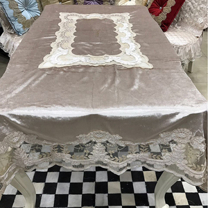 Élégant De Luxe Blanc Velours Nappe Usine - Product Image 1