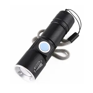 Customized 5W Led XPE Zoomable Mini Torch Built in battery USB Charging 500lm Rechargeable Mini Flashlight for emergency