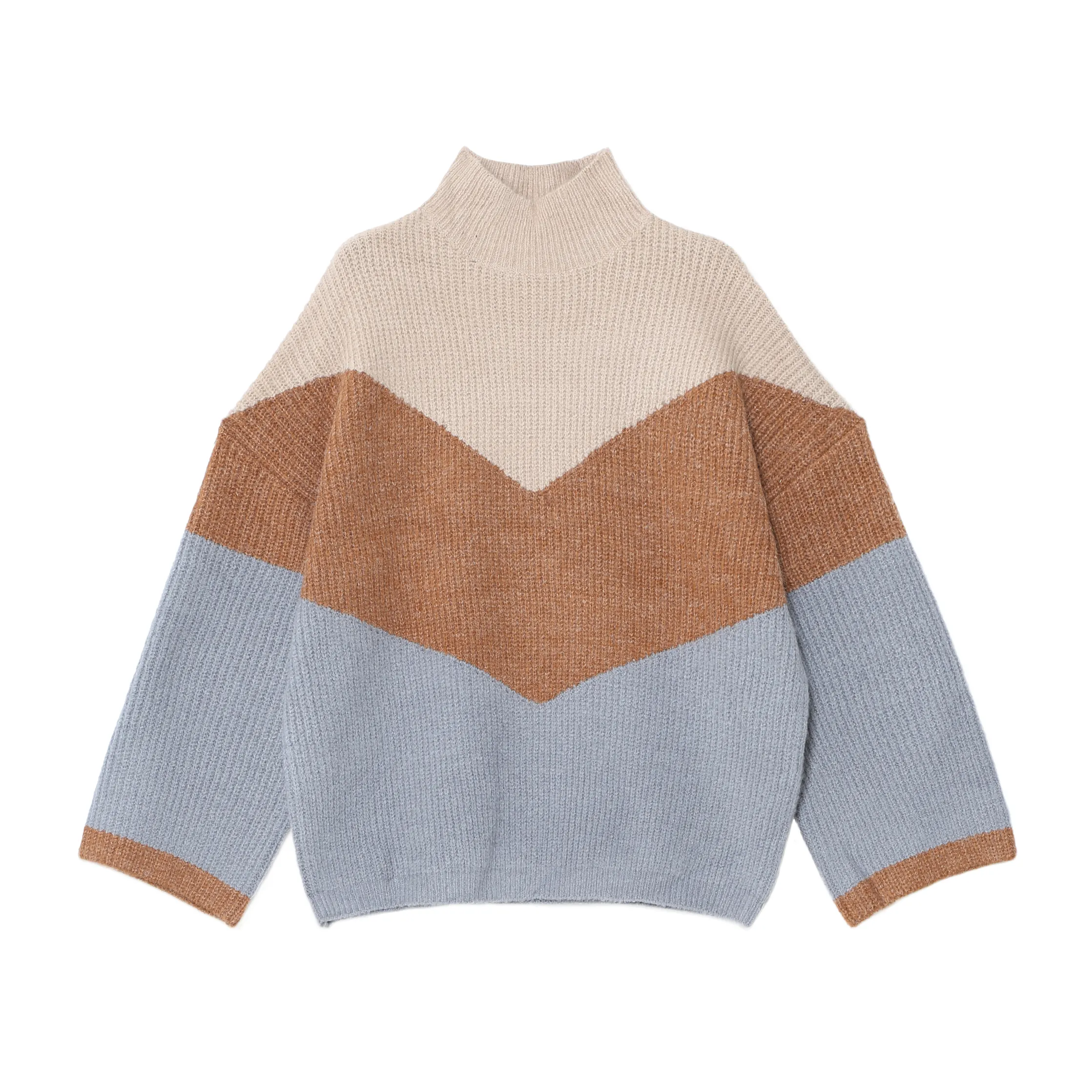 थोक उच्च गुणवत्ता उत्पाद बुनना बंद गले स्वेटर शैली ऊन उच्च गर्दन परिधान महिलाओं के बुना हुआ 7GG कछुआ गर्दन स्वेटर
