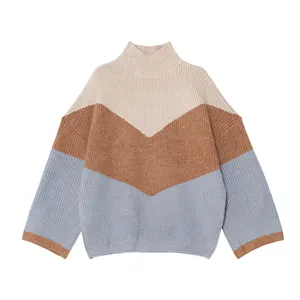 Wholesale High Quality Product Knit Turtleneck Pullover Style Wool High Neck Apparel WomenのKnitted 7GG Turtle Neck Sweater