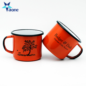 <span class=keywords><strong>Taza</strong></span> de Esmalte Metálico Sublimable de 8oz 9oz 12oz con Logotipo Personalizado Impreso en Rojo, Blanco y Negro, para Café, Camping y Senderismo - Product Image 4