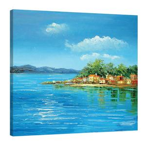 Cuadro en lienzo para decoración de pared, arte pintado a mano, mar azul, <span class=keywords><strong>playa</strong></span>, <span class=keywords><strong>paisaje</strong></span> costero, cuadro artístico, cuadros decorativos para hotel, decoración del hogar - Product Image 1
